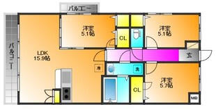 グレースヴィラ西国分の物件間取画像